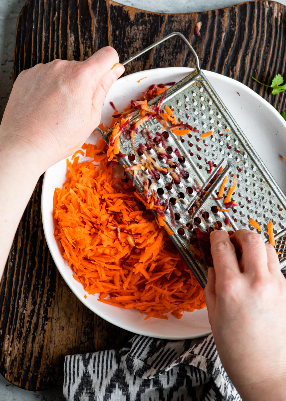 grating vegetables for a healthy snack