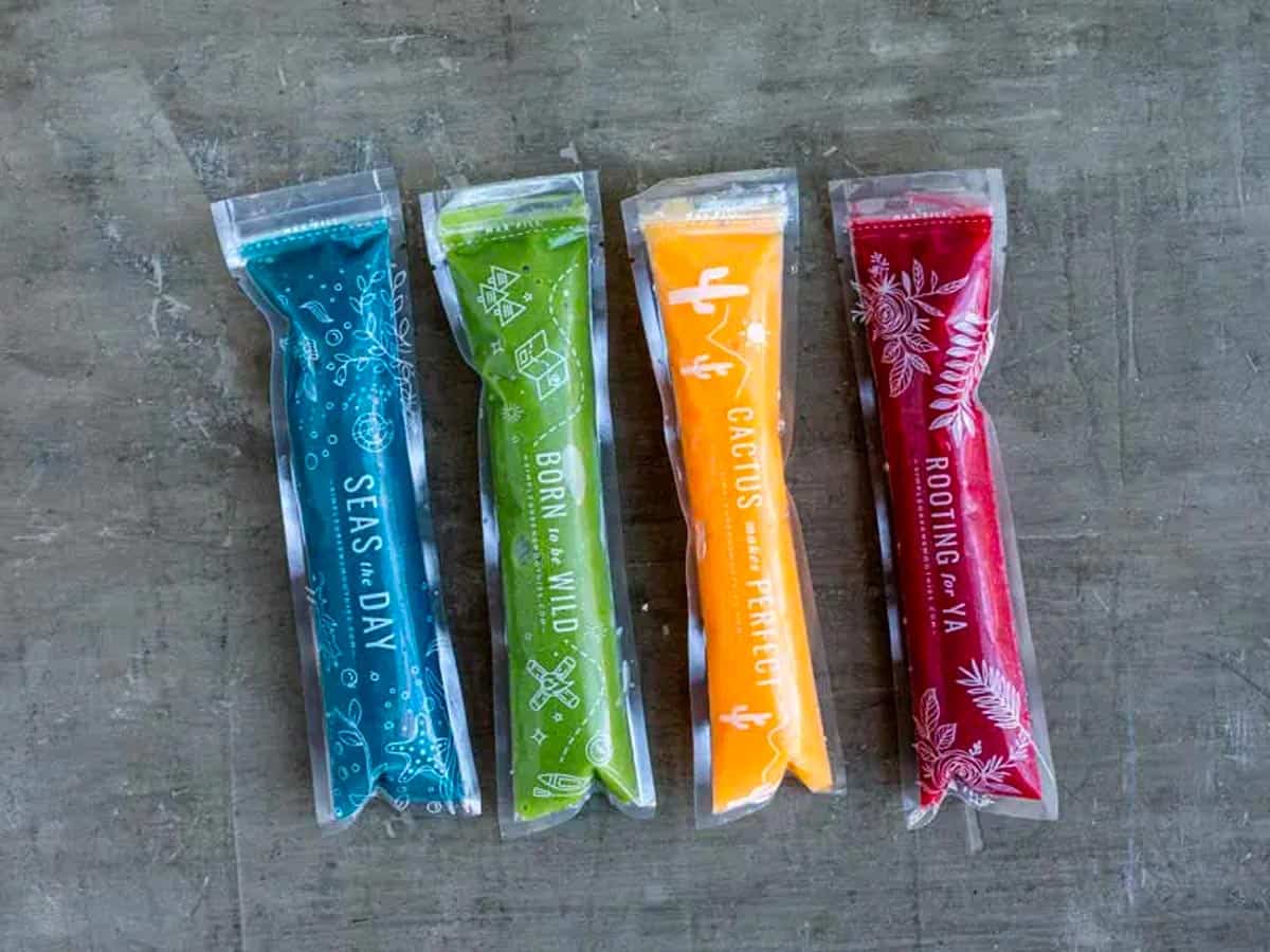 homemade smoothie popsicle sleeves in fun colors
