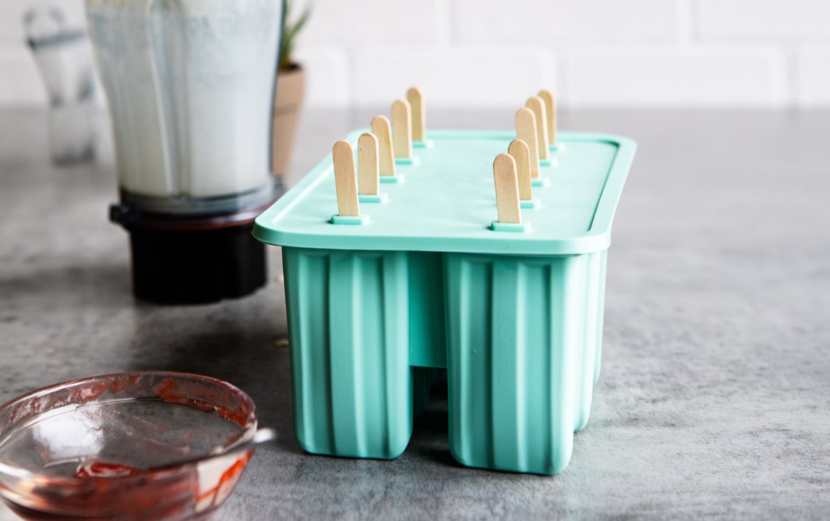 Popsicle sticks in a popsicle mold