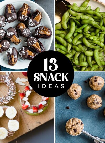 Healthy snack ideas on tables