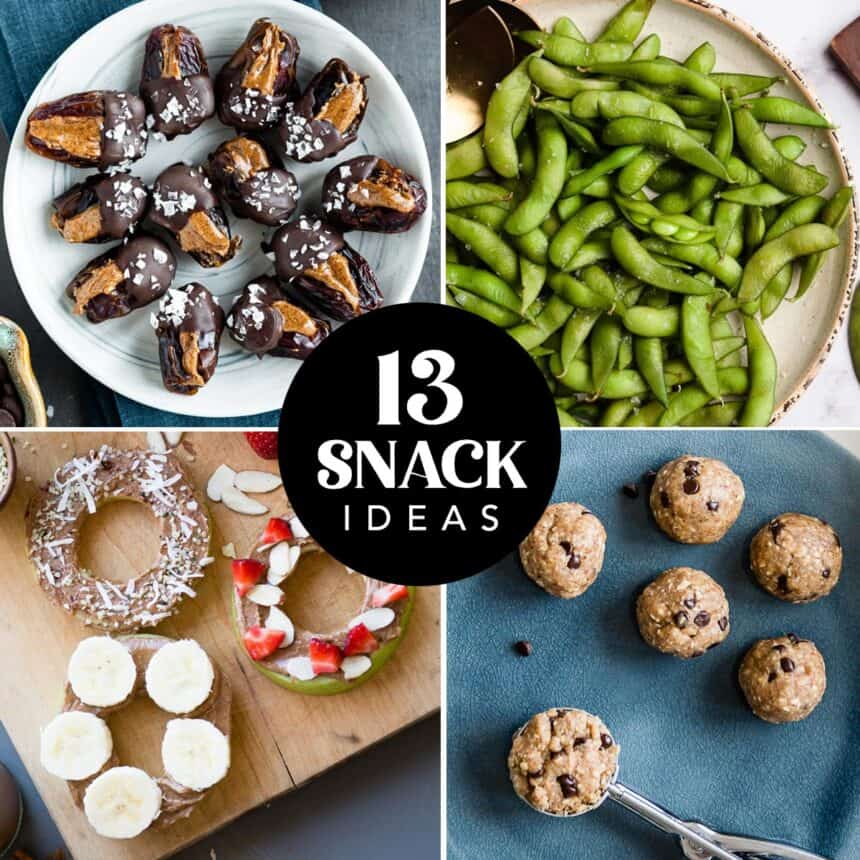 Healthy snack ideas on tables