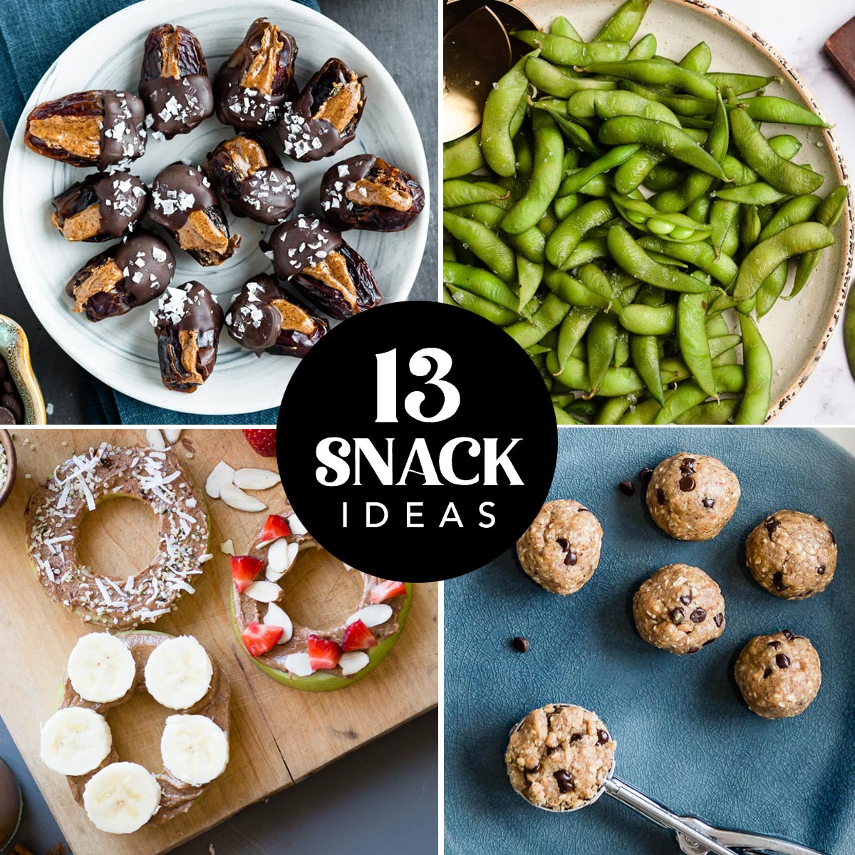 Healthy snack ideas on tables