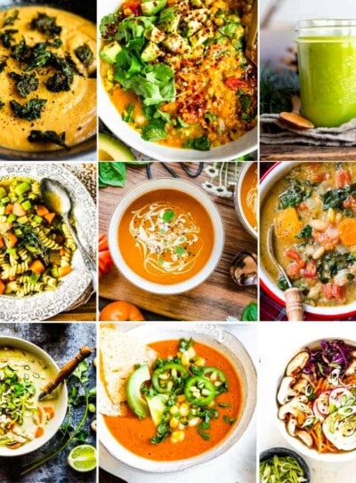 9 soup recipes for fall with plant-based ingredients.