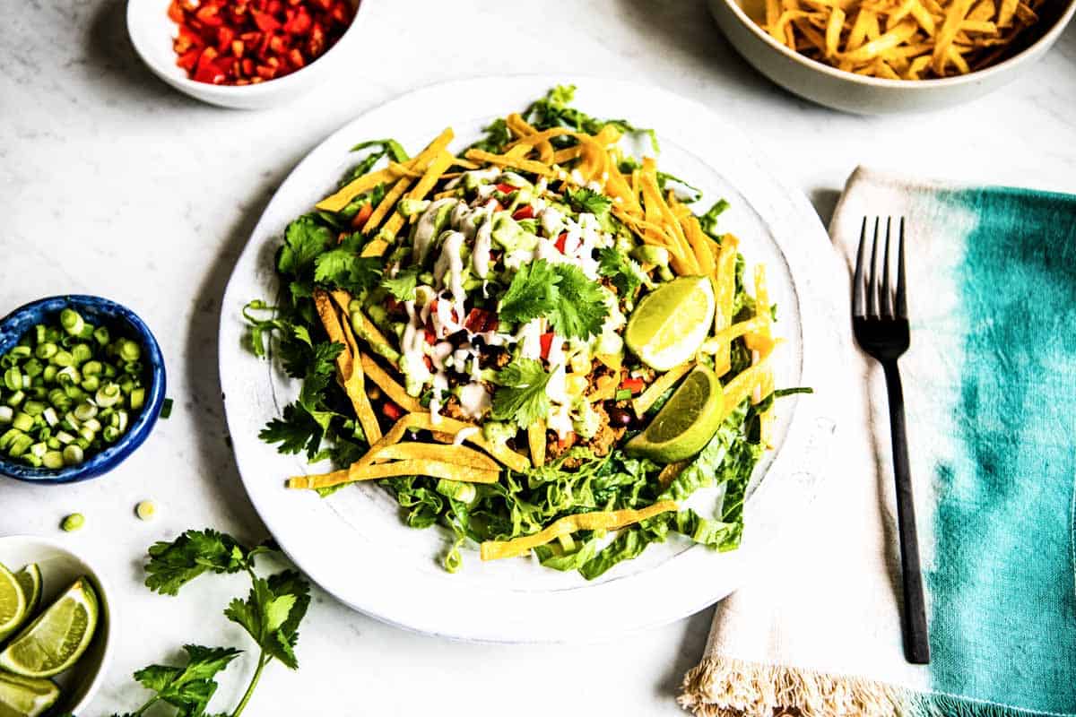 Healthy Taco Salad {Super Flavorful} - Eating Bird Food