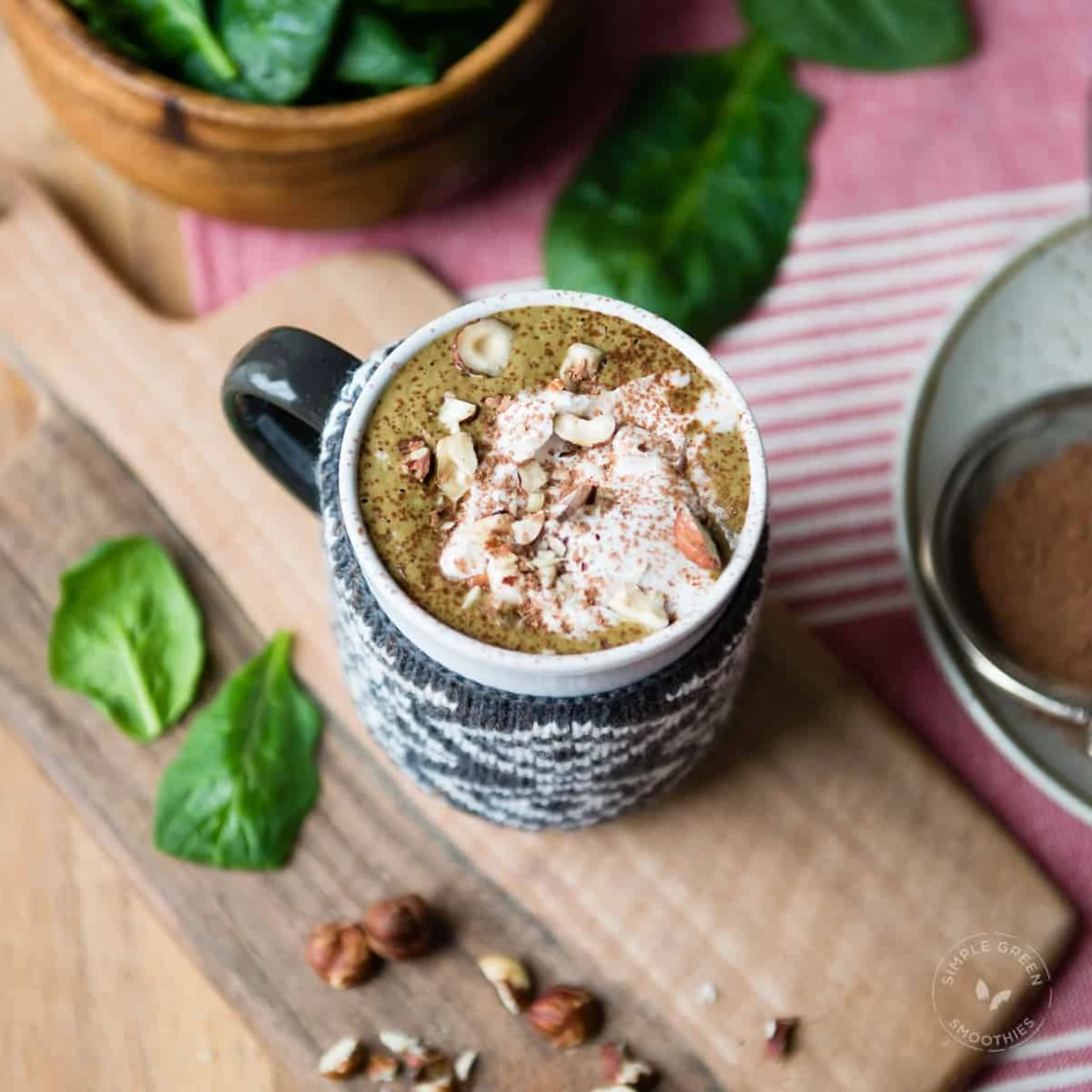 chocolate hazelnut shake with spinach