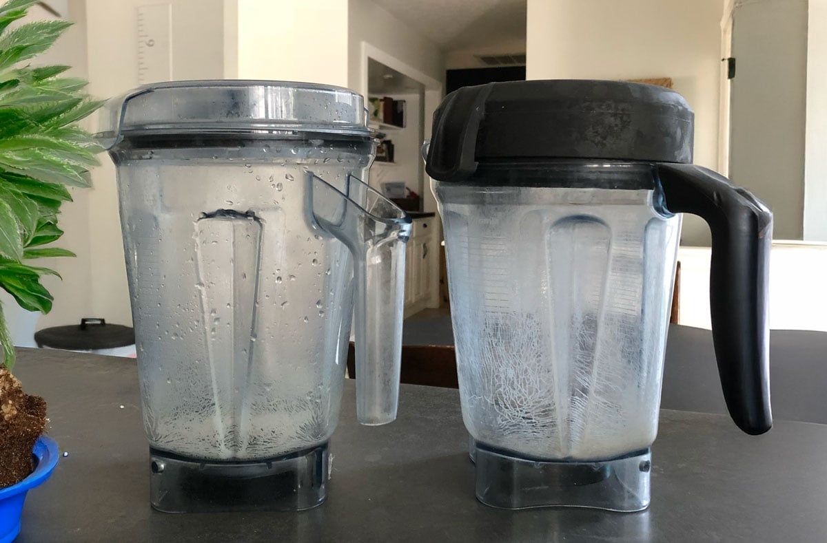 how to clean blender container thats foggy in kitchen