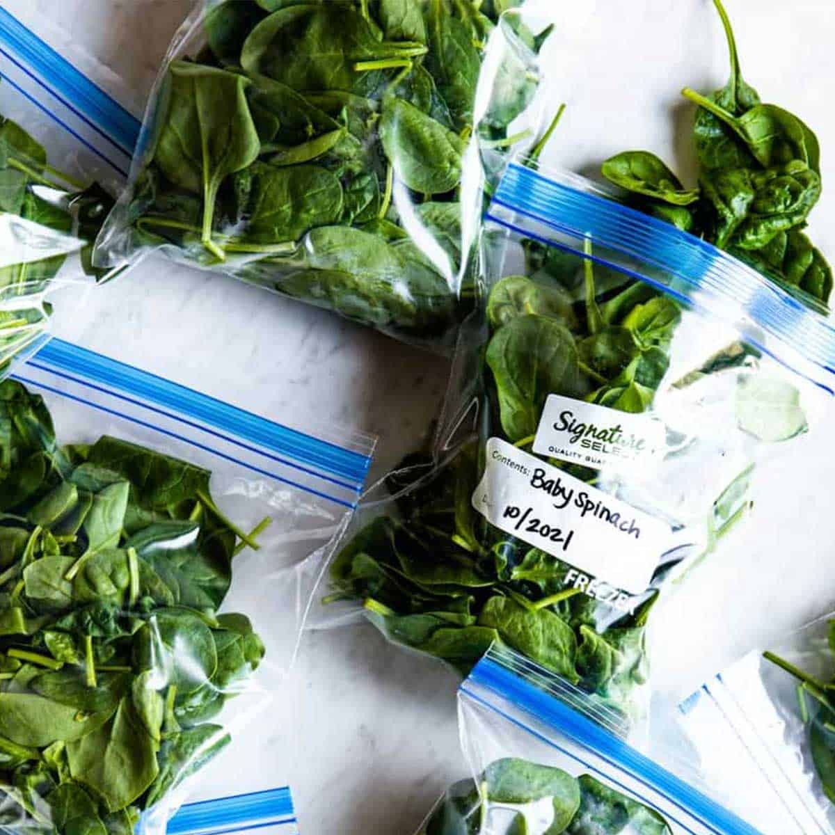 how to freeze spinach