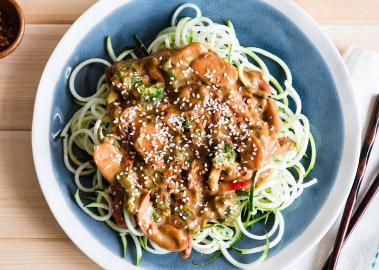 Almond Butter Sauce w/ Veggies Simple Plant Based Dinner Recipe