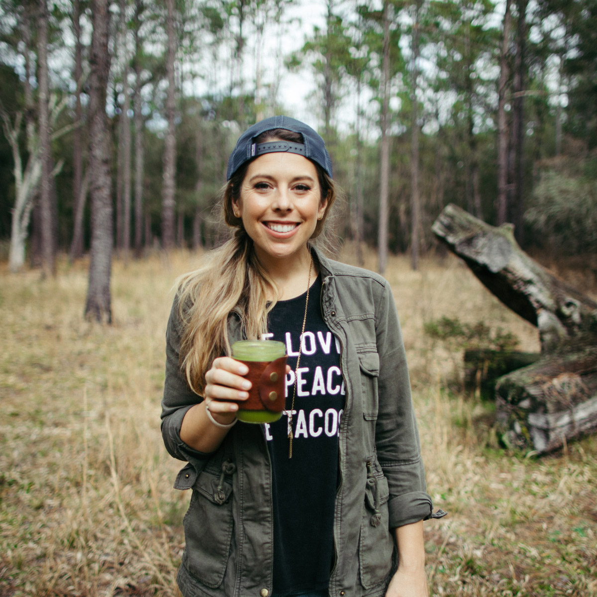 Jen Hansard profile photo with green smoothie