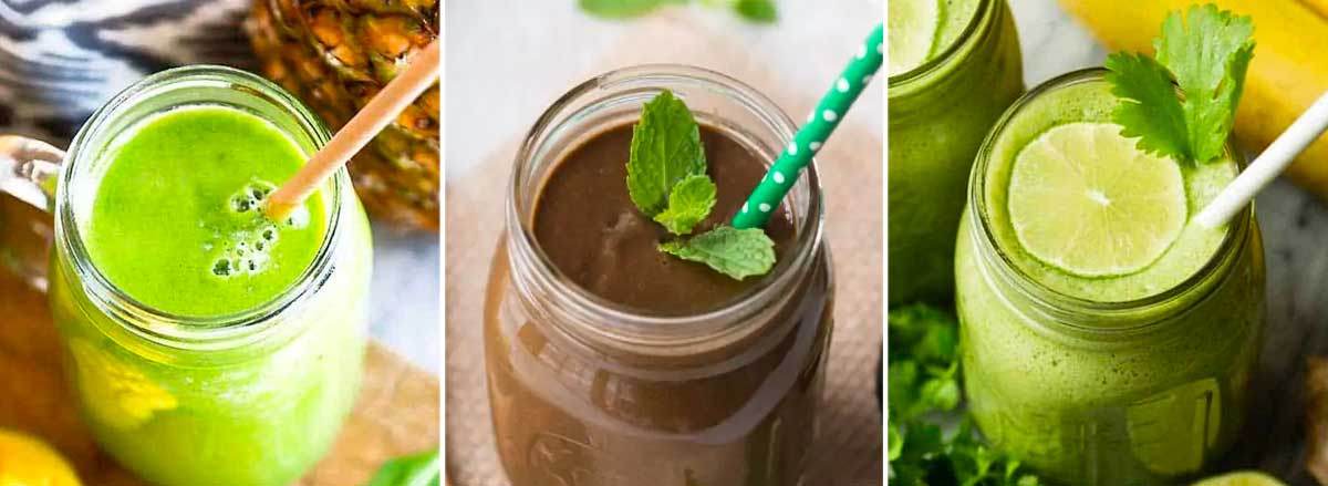 photos of smoothies that use mint