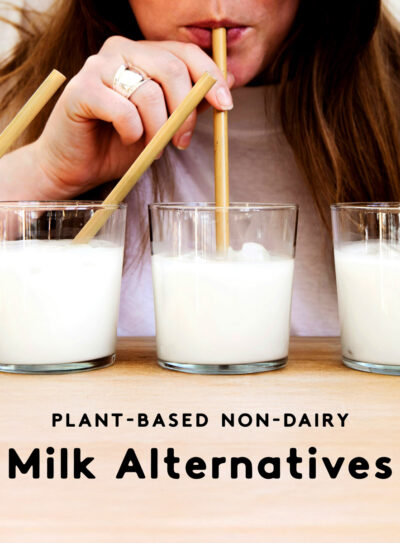 Women taste testing plant-based non dairy milk alternatives