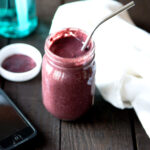 Post workout smoothie recipe with fitness gear.