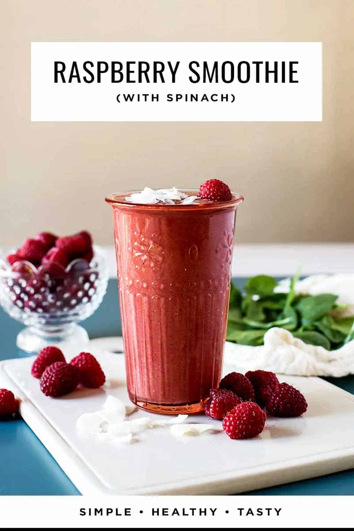 Raspberry smoothie with spinach