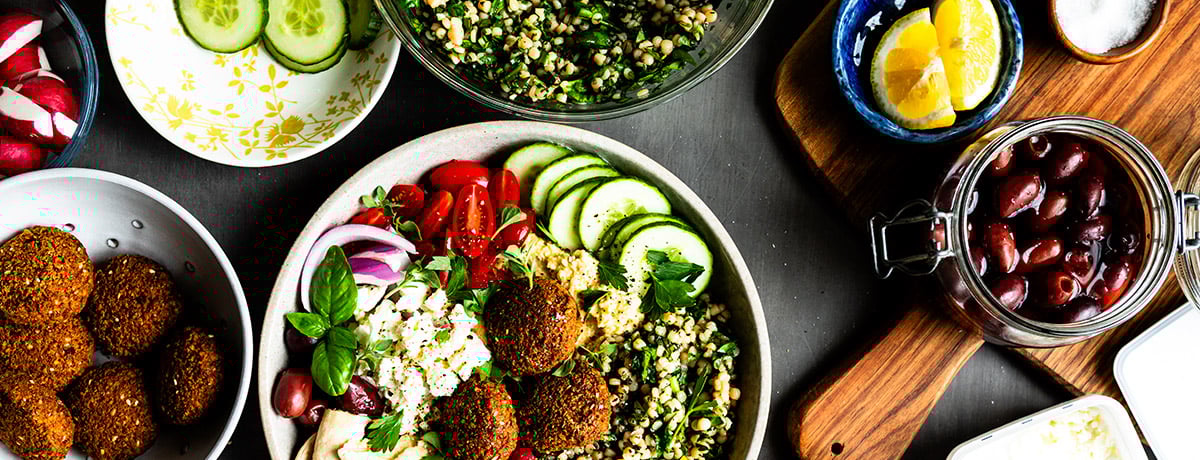 Plant based dinner from a meal planner