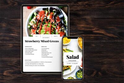 Ipad with salad challenge pdf on it
