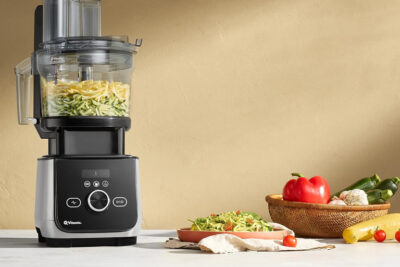 Vitamix food processor with salad ingredients