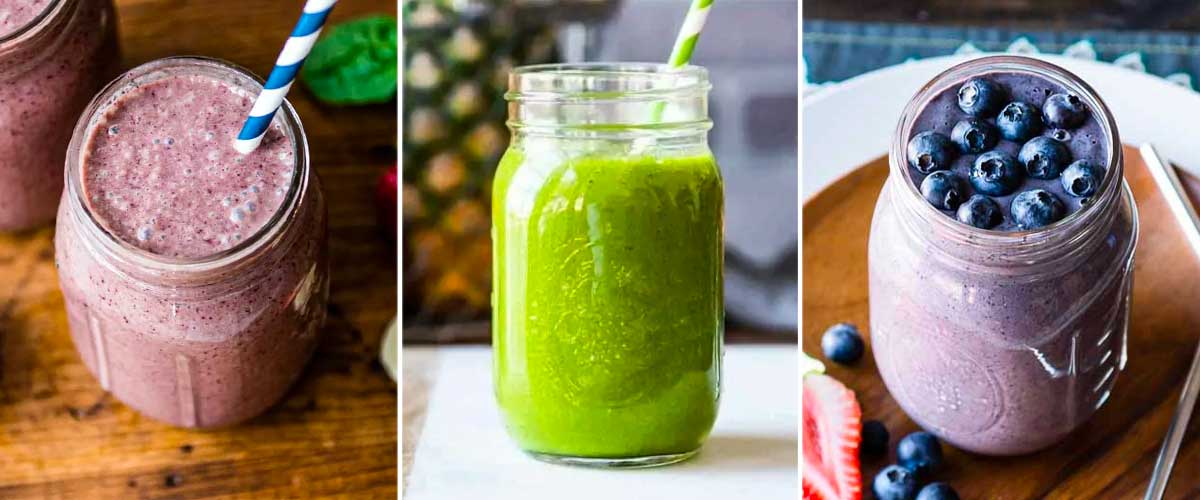 3 photos of plant based smoothie recipes 