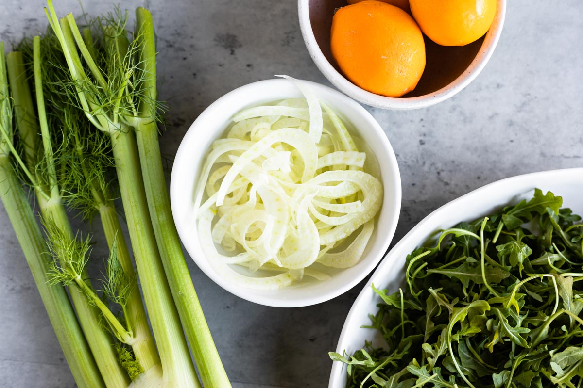 fennel, lemon and arugula for a delicious meal