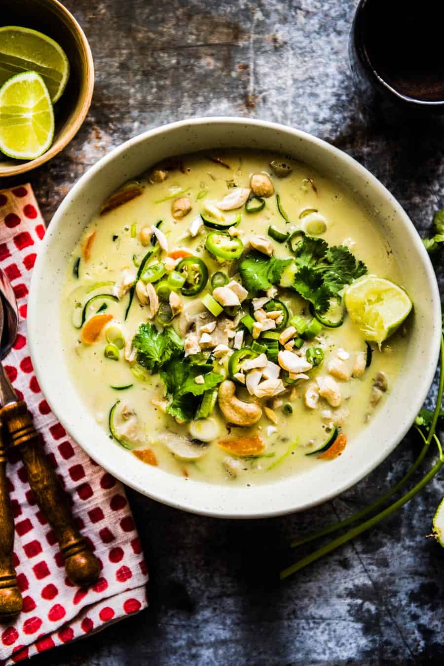 Tom Kha Gai can also be a vegan Thai coconut curry soup
