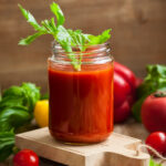 V8 tomato smoothie ready to sip