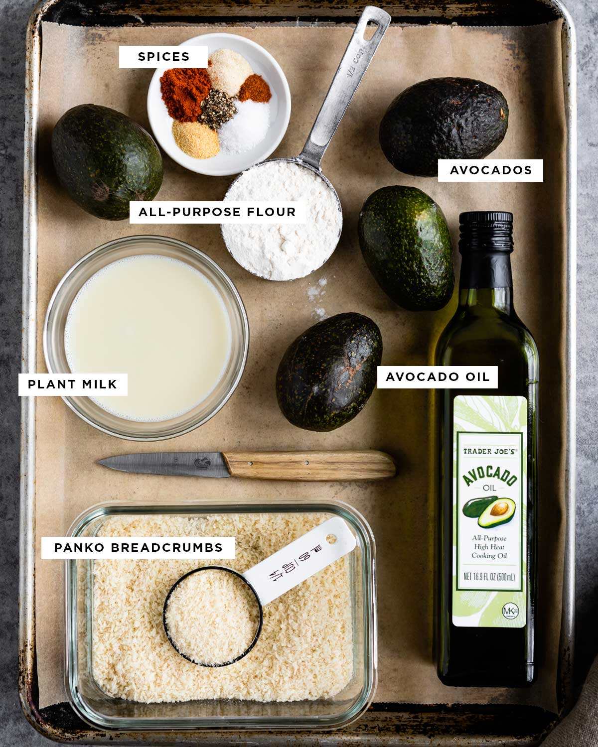list of ingredients for healthy fats snack recipe