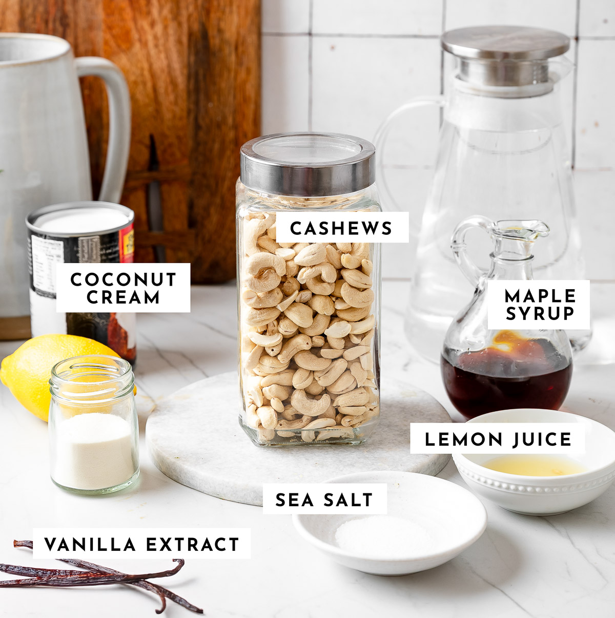 Ingredients for vegan coconut yogurt recipe