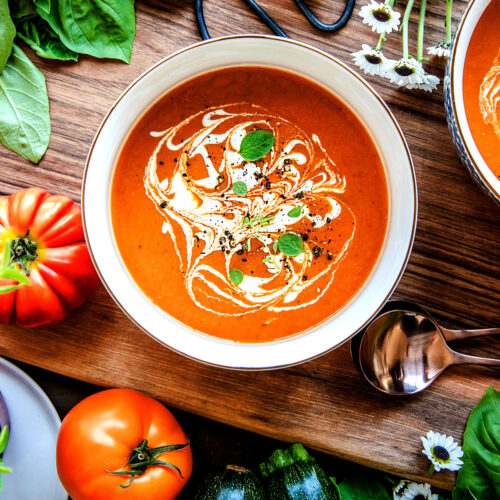 Vegan Tomato Soup Recipe Rich Creamy And Flavorful Vegan Tomato Soup Recipe Close 500x500