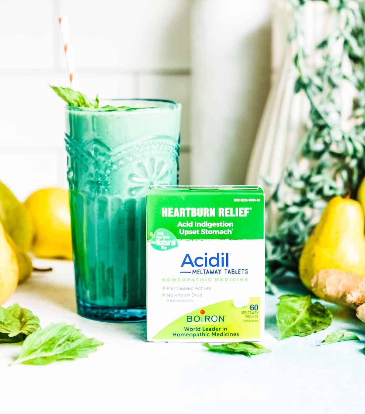 heartburn relief smoothie + pill