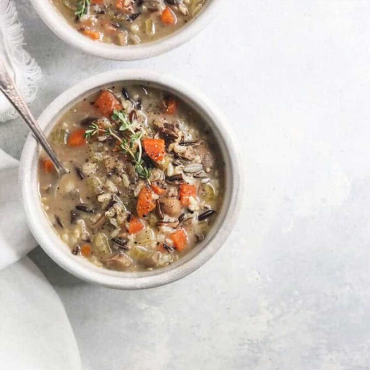 Instapot wild rice and mushroom soup